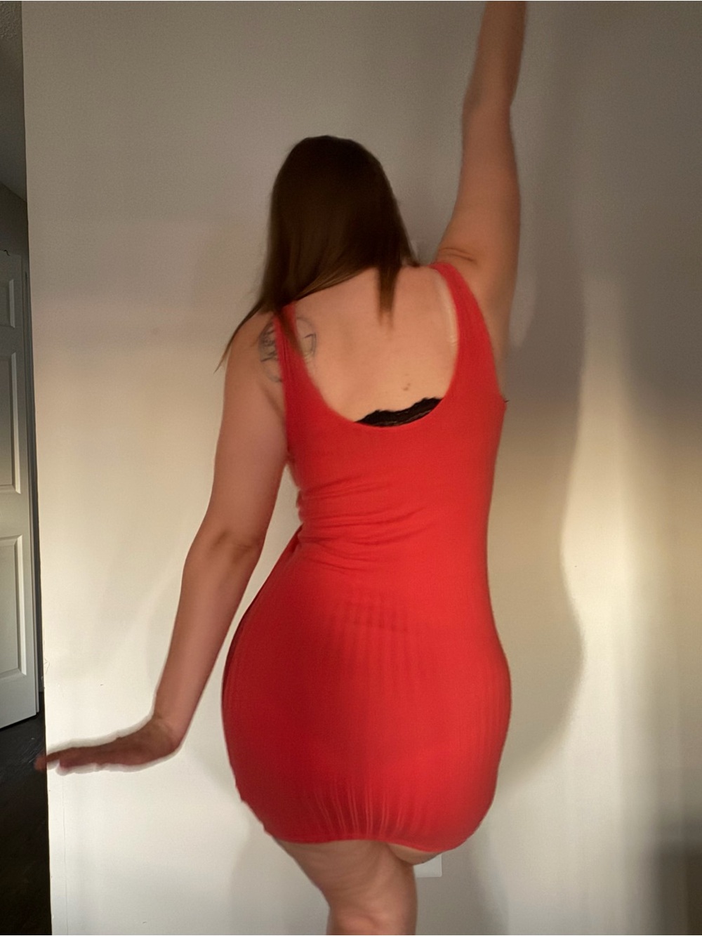 Forever 21 Red Ribbed Orange Mini Dress